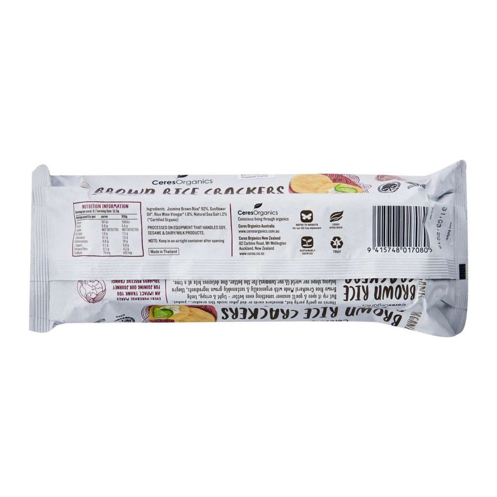 Ceres Organics Brown Rice Crackers Sea Salt & Vinegar