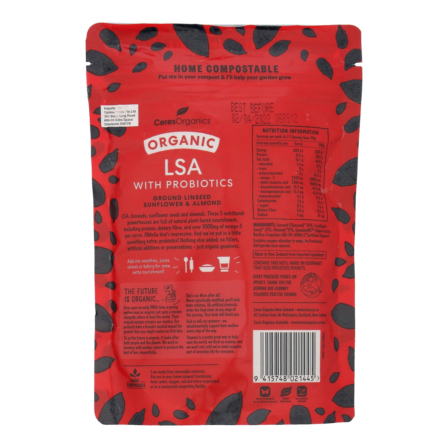 CERES ORGANICS LSA With Probiotic 200g