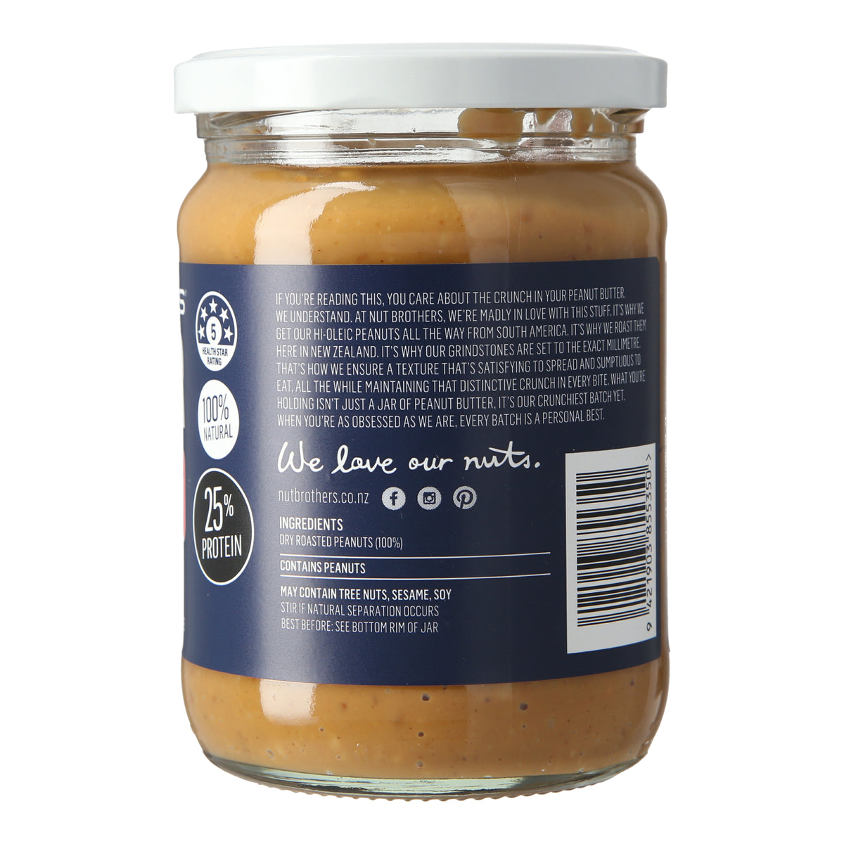 Nut Brothers Super Smooth Lightly Salted Peanut Butter 500g, Pantry