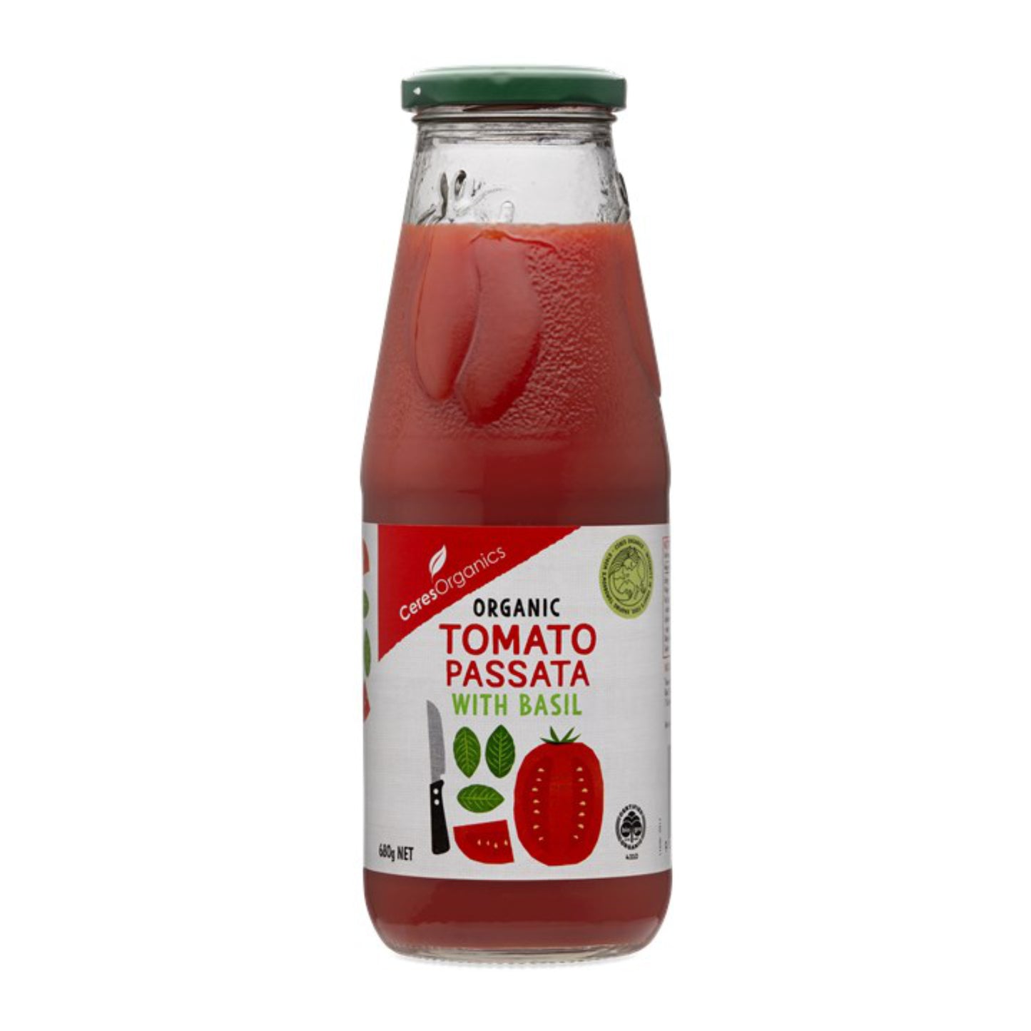 Ceres Organics Organic Tomato Passata with Basil 680g