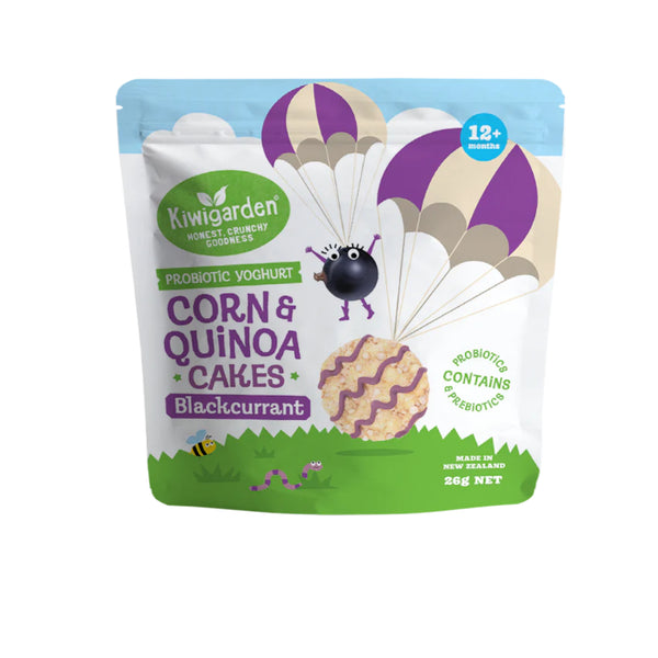 Kiwigarden Probiotic Yoghurt Corn & Quinoa Cakes Blackcurrant 26g