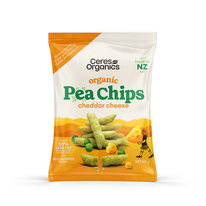 Ceres Organics Cheddar Cheese Pea Chips 100g