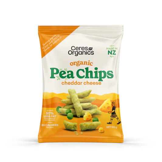 Ceres Organics Cheddar Cheese Pea Chips 100g