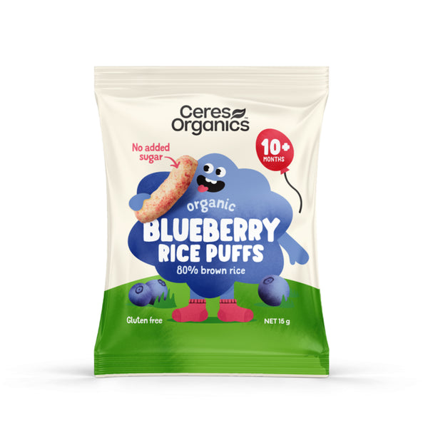 Ceres Organic Baby Rice Puffs Blueberry - 15 g
