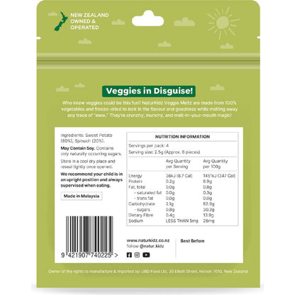 NaturKidz Veggie Meltz Spinach & Sweet Potato 10G