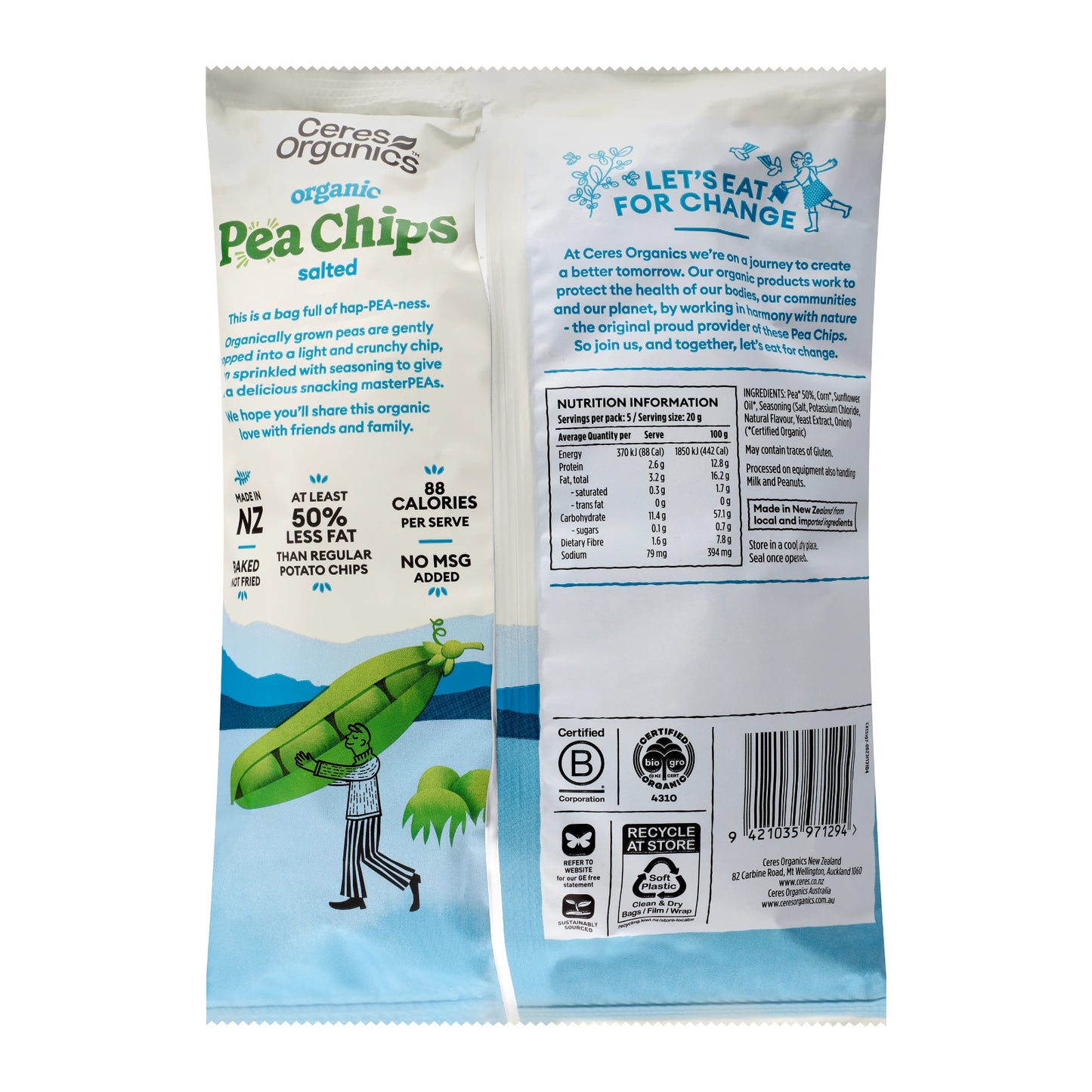 Ceres Organics Salted Pea Chips 100g