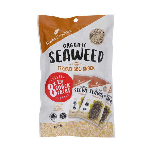 Ceres Organics Roast Seaweed Multipack Teriyaki BBQ Snack