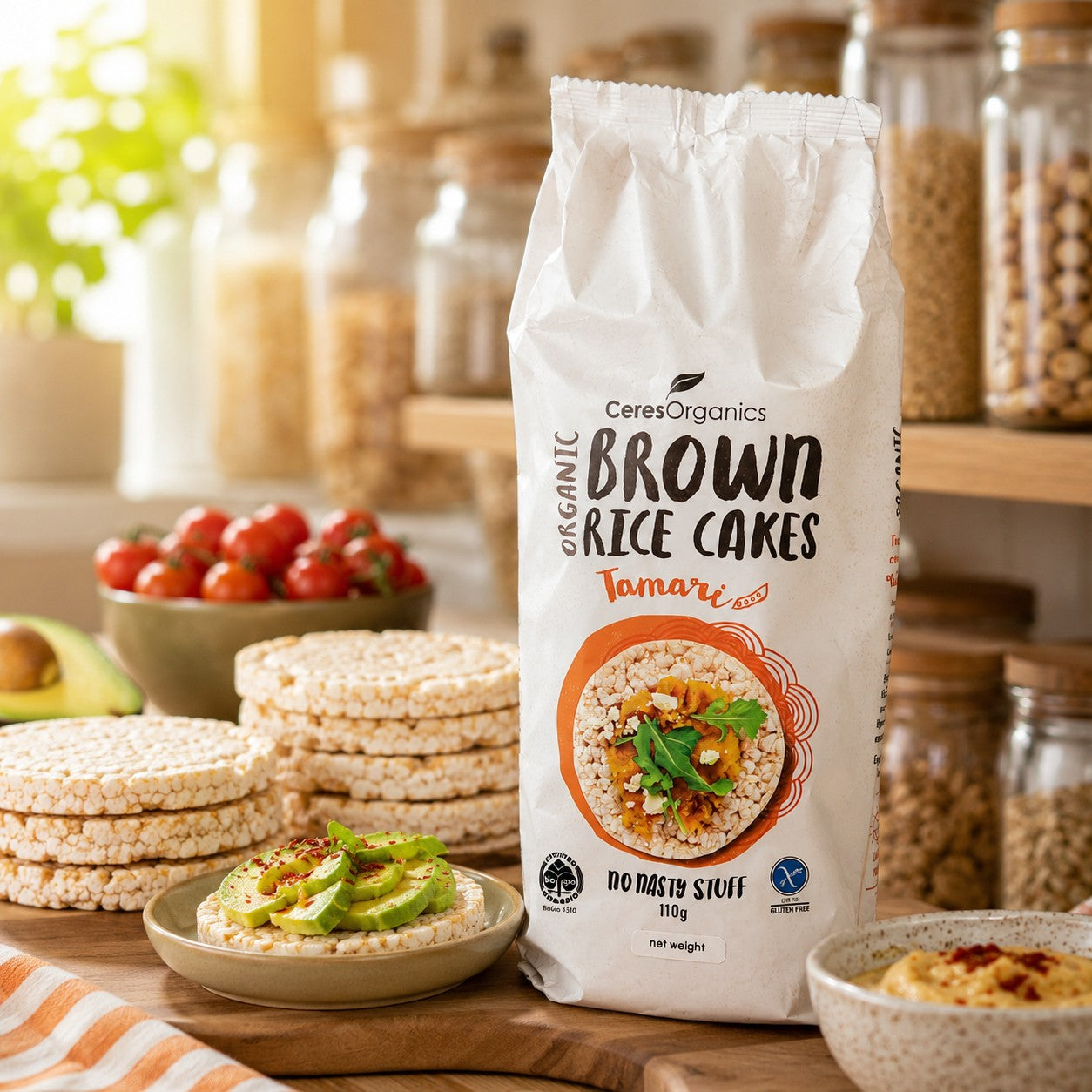 Ceres Organics Brown Rice Cakes Tamari