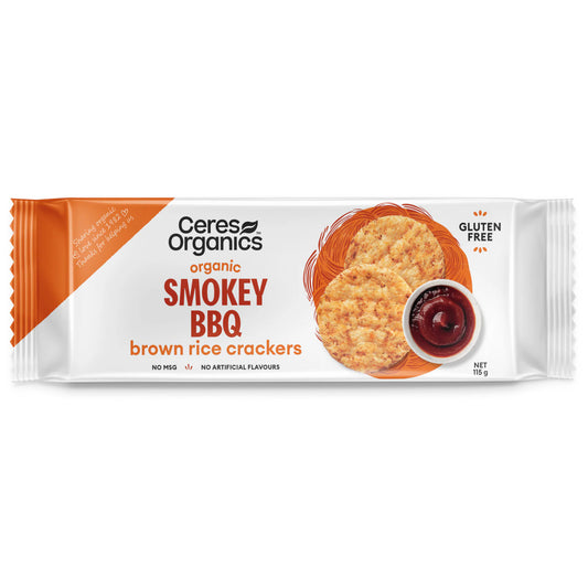 Ceres Organics Brown Rice Crackers Smokey BBQ
