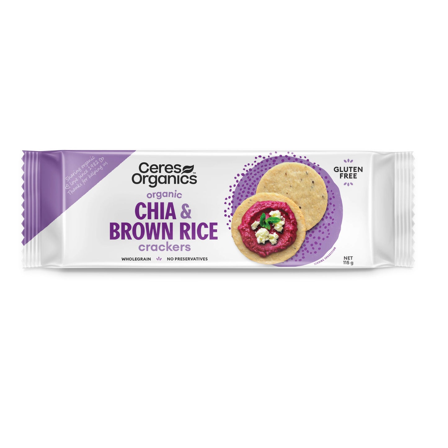 Ceres Organics Brown Rice Crackers with Chia