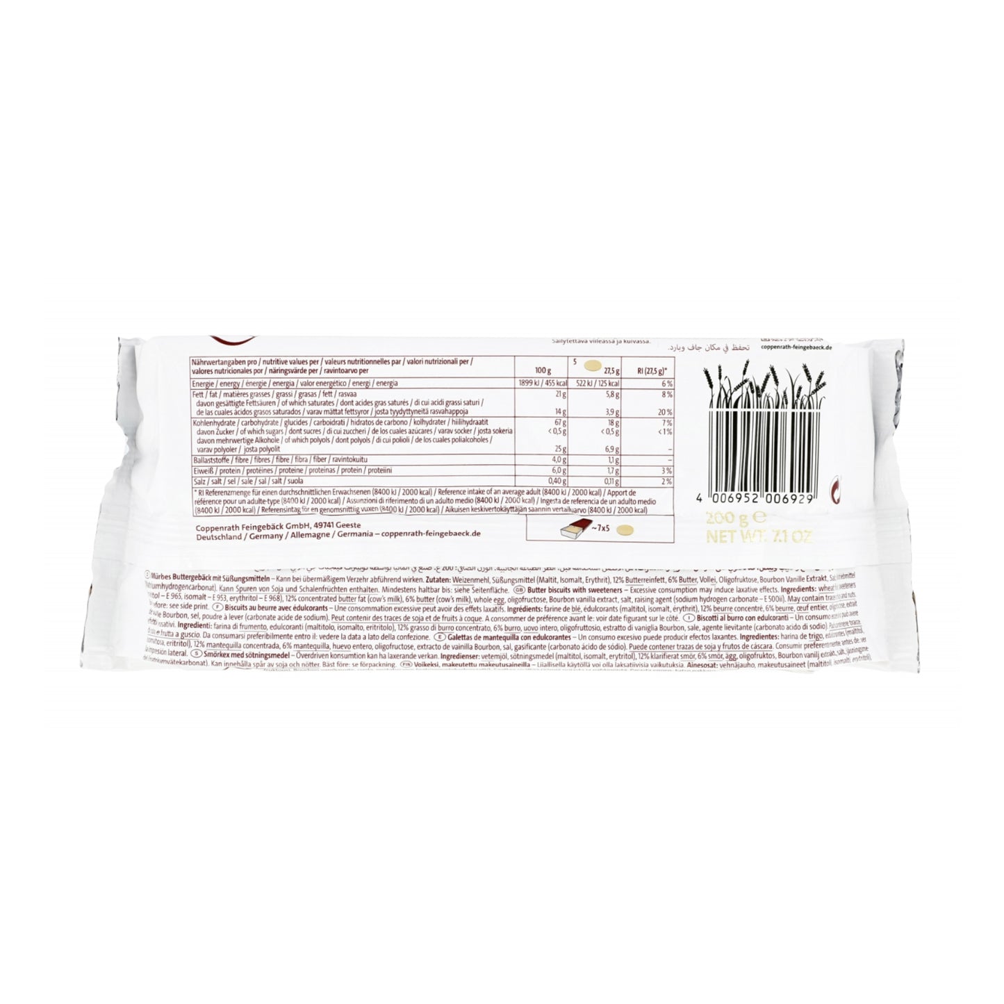 Coppenrath Butter Cookies, Sugar Free 200g