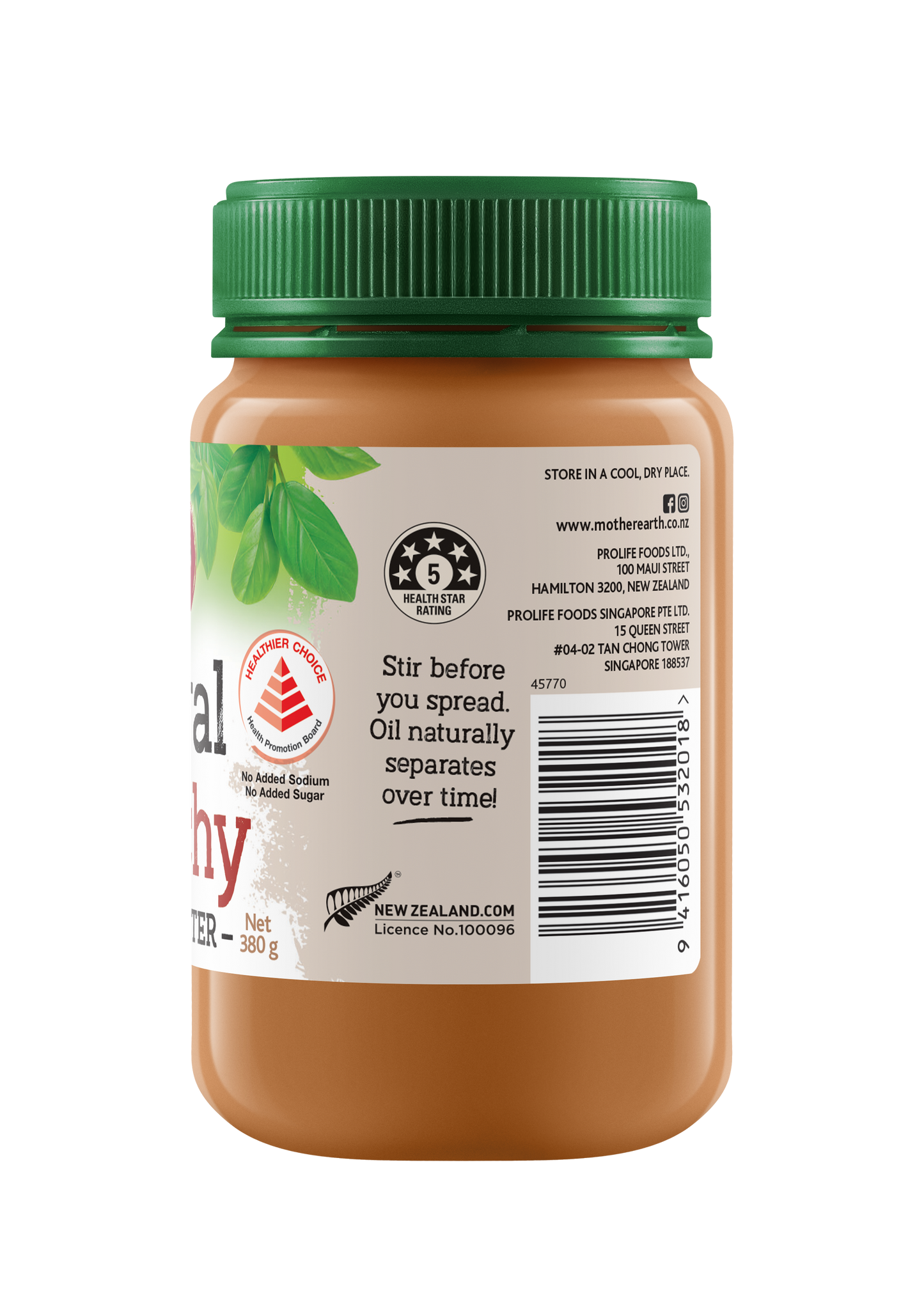 Mother Earth Peanut Butter Unsalted Crunchy