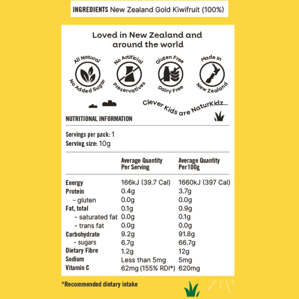 NaturKidz Fruit Crispz - Gold Kiwi Slices 10g