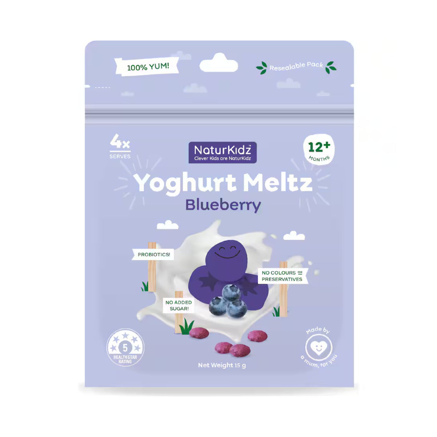 NaturKidz Yoghurt Meltz Blueberry 15G
