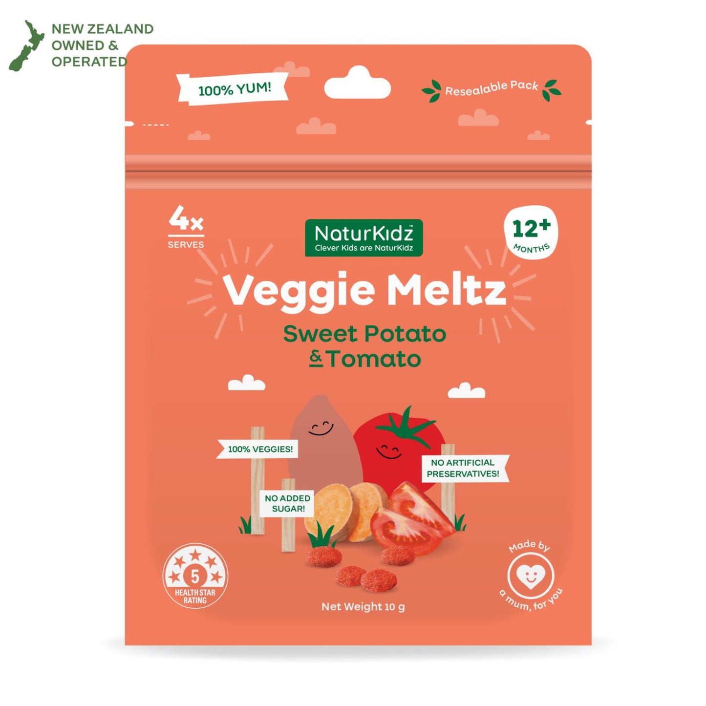 NaturKidz Veggie Meltz Tomato & Sweet Potato 10G