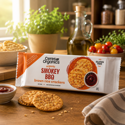 Ceres Organics Brown Rice Crackers Smokey BBQ