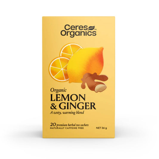 Ceres Organics Organic Lemon & Ginger Herbal Tea 20 Bags