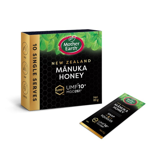 Mother earth UMF™ 10+ Mānuka Honey Single Serves 10x8g
