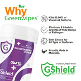 Greenwipes GShield MD-7050 Quats Non-Alcohol Disinfectant Wipes (100 Sheets)