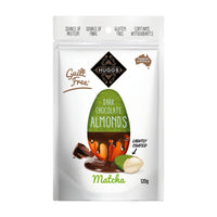 Hugos Guilt Free Lightly Chocolate Dipped Matcha Dusted Almonds 120g