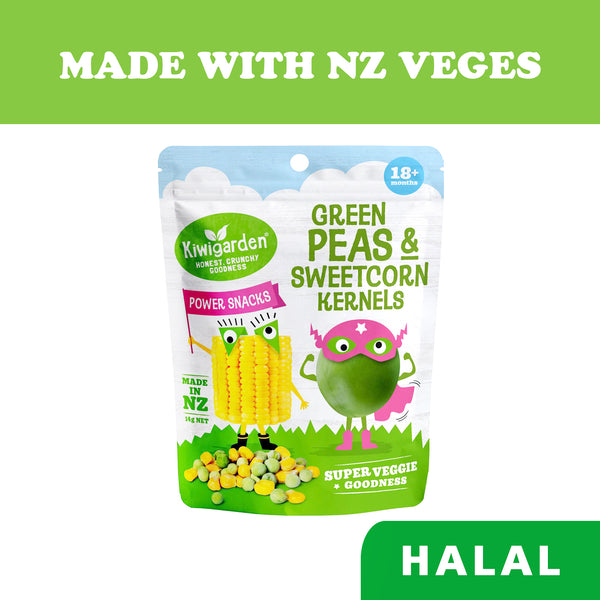 Kiwigarden Freeze Dried Baby Snacks Green Peas and Sweetcorn