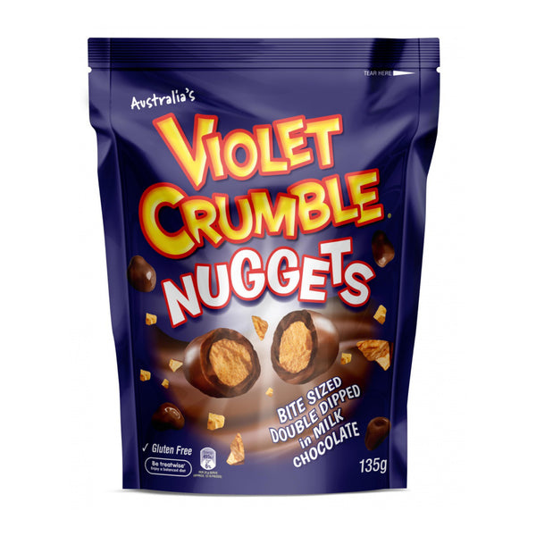 Violet Crumble Candy Honeycomb Milk Chocolate Nuggets 135g