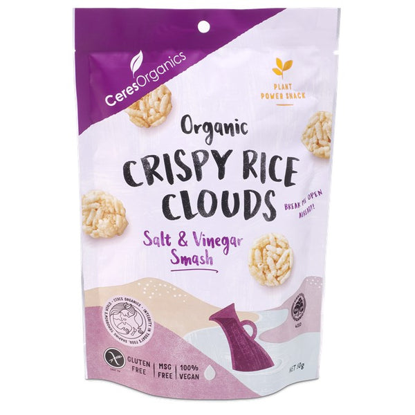 Ceres Organics Crispy Rice Clouds Salt & Vinegar Smash